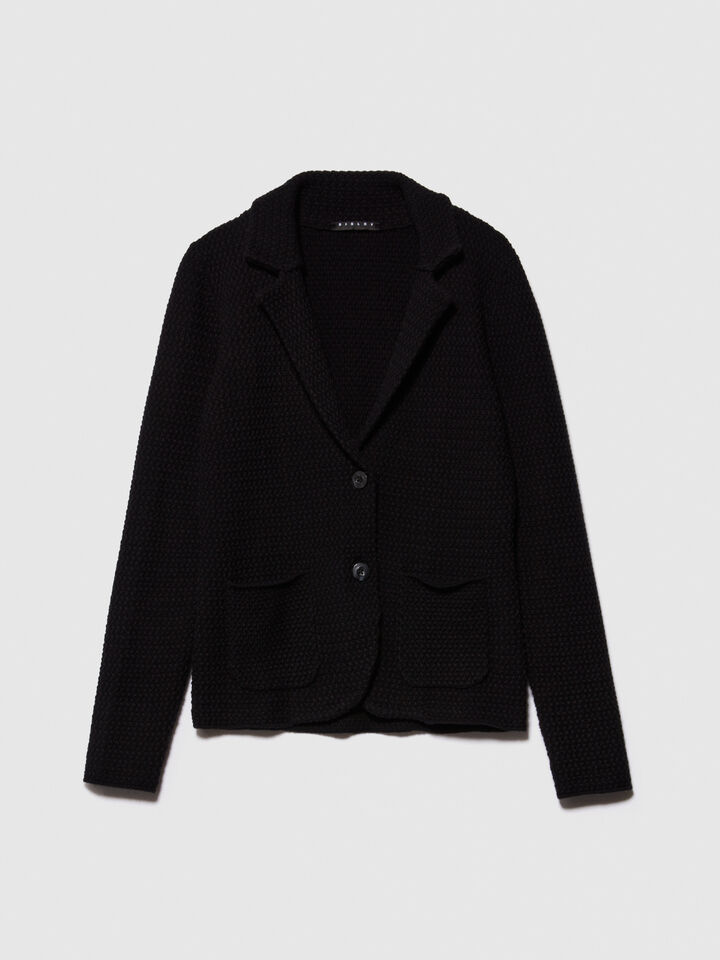 Knit blazer - women's blazers - Black | Sisley image number 6